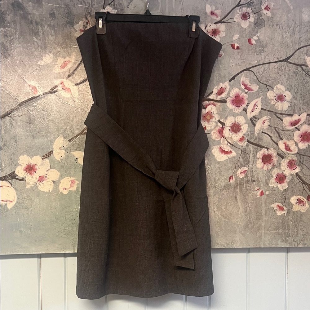 Ricki's Strapless Belted Sheath Dress in Dark Grey